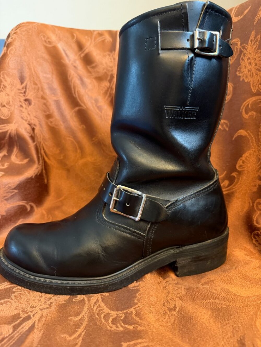 Vintage Walker Black Leather Engineer/Moto Boots Men's Size 7.5 (Women’s Sz 9) - Picture 5 of 15
